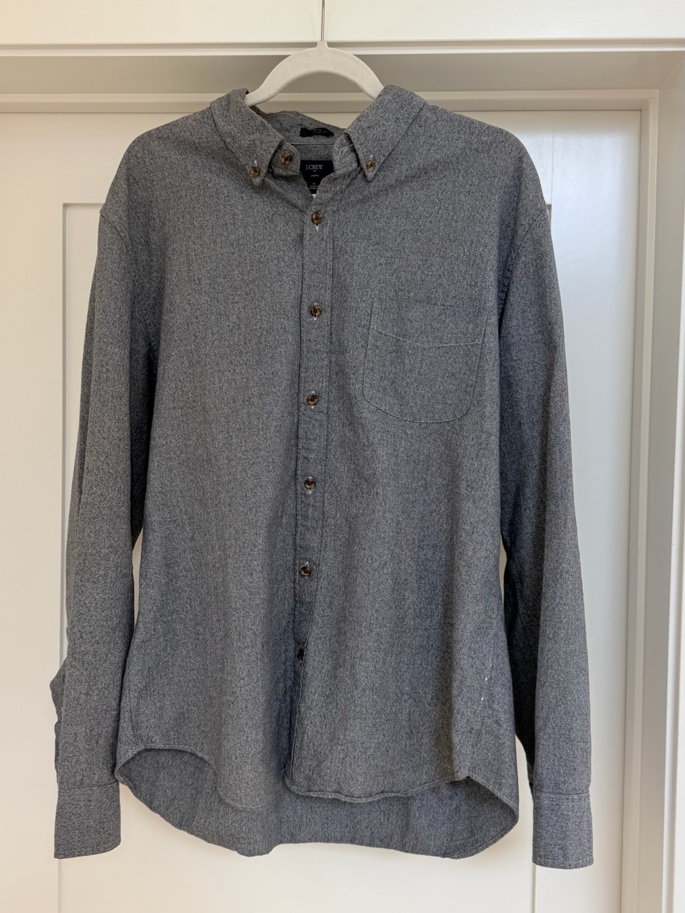 J. Crew Men’s Gray Button-Down Long-Sleeve Shirt